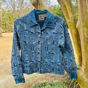 DONT MESS WITH TEXAS Women’s Cowboy Denim Jacket Vintage Y2K